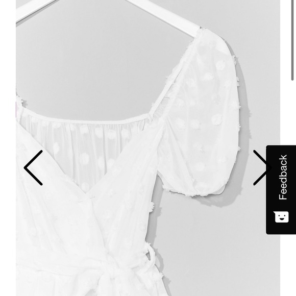 Nasty Gal Ruffle Hem Tie Waist Dobby Mesh Dress - Picture 3 of 8